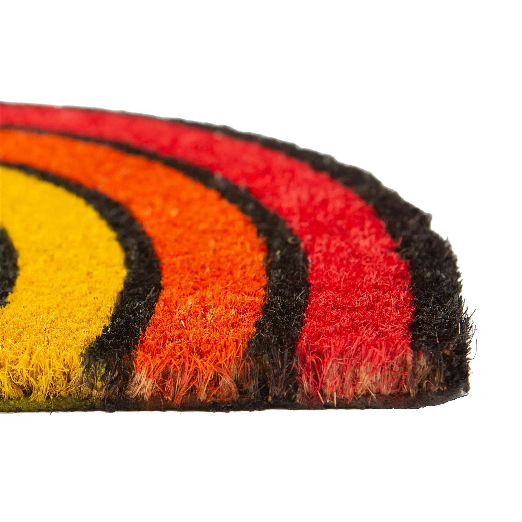 60cm x 40cm Multicoloured Rainbow Coir Half Moon Door Mat - By Nicola Spring