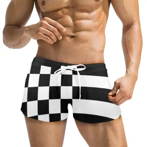 black 2 9k Men's Swim Trunks with Zipper Pocket (Model L71)