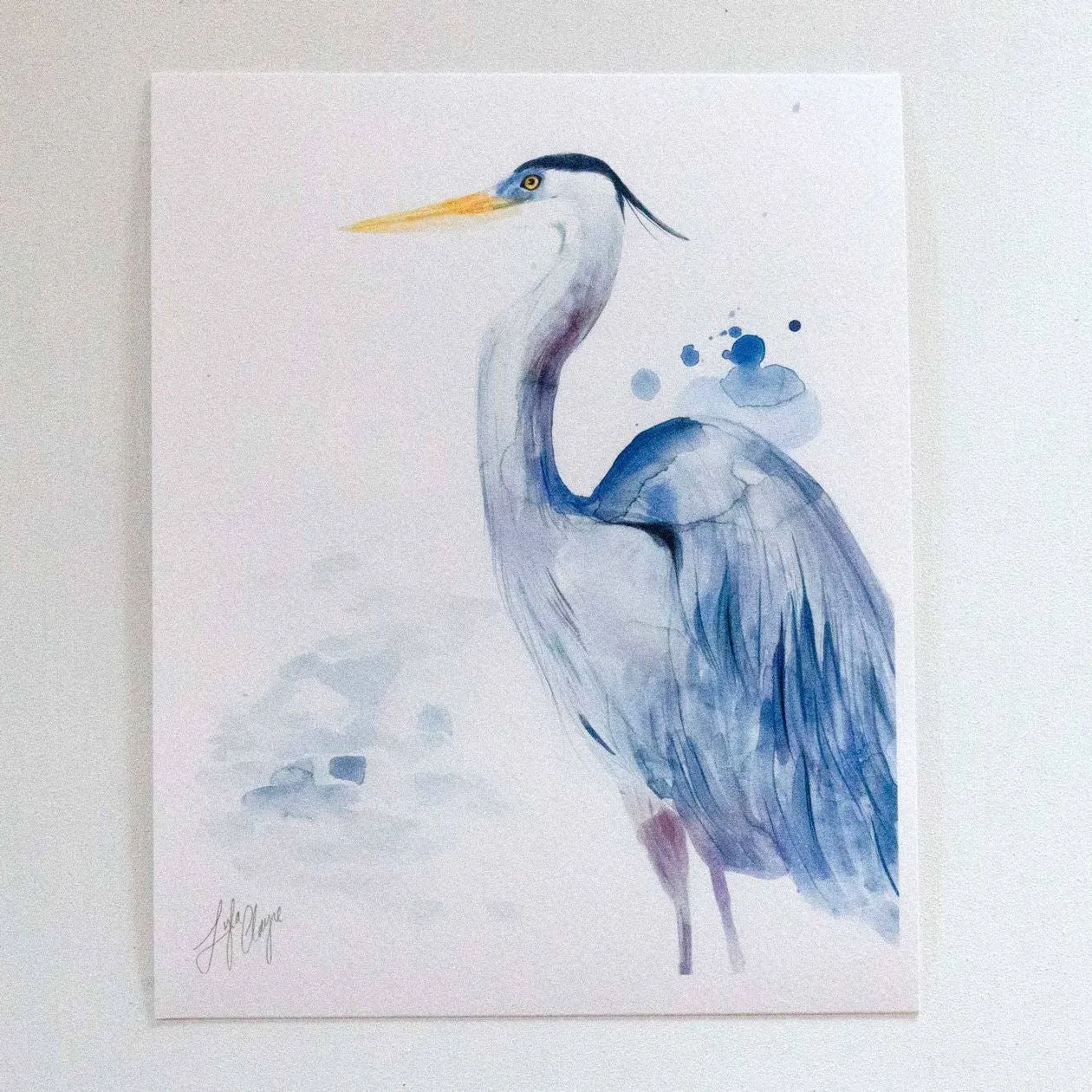 Blue Heron Wading 5" x 7" Lyla Clayre Print