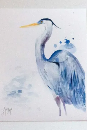 Blue Heron Wading 5" x 7" Lyla Clayre Print