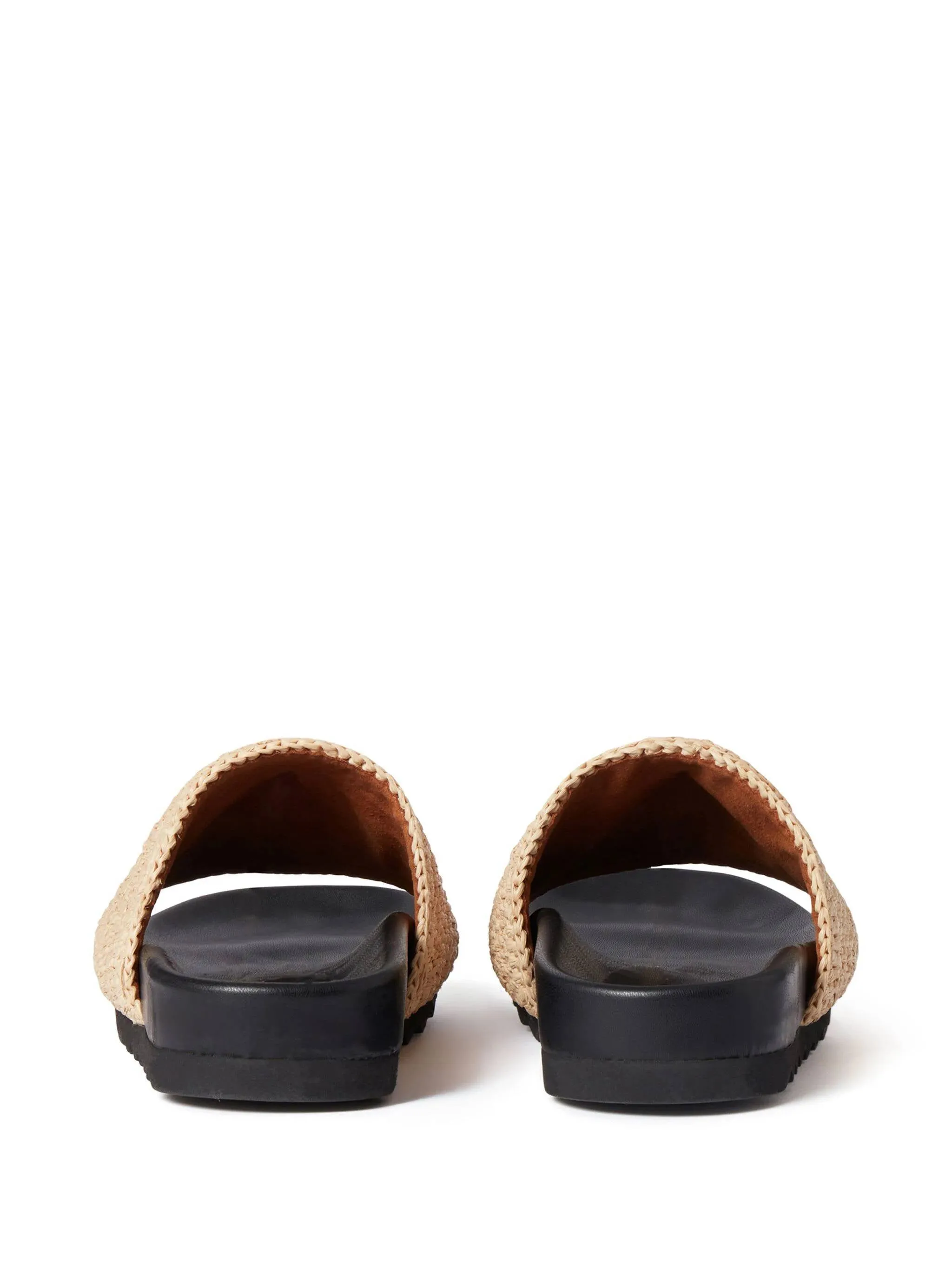 Elyse Slide Sandals in Black and Beige