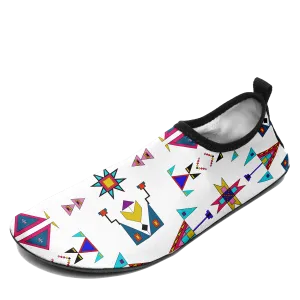 Enemy Territory White Kid's Sockamoccs Slip On Shoes