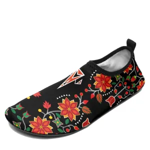 Floral Beadwork Six Bands Sockamoccs Kid's Sockamoccs Slip On Shoes