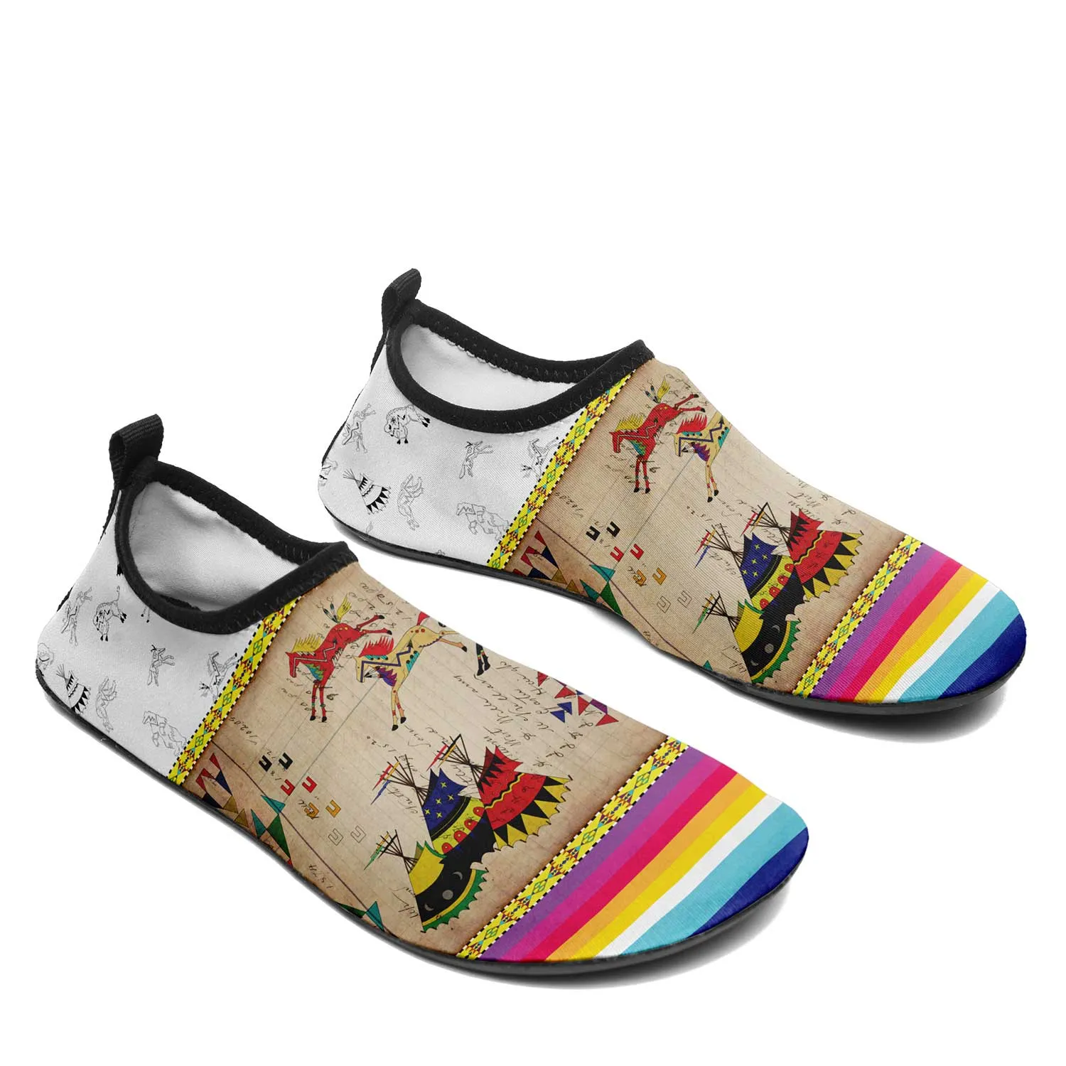 Horses Running White Clay Kid's Sockamoccs Slip On Shoes