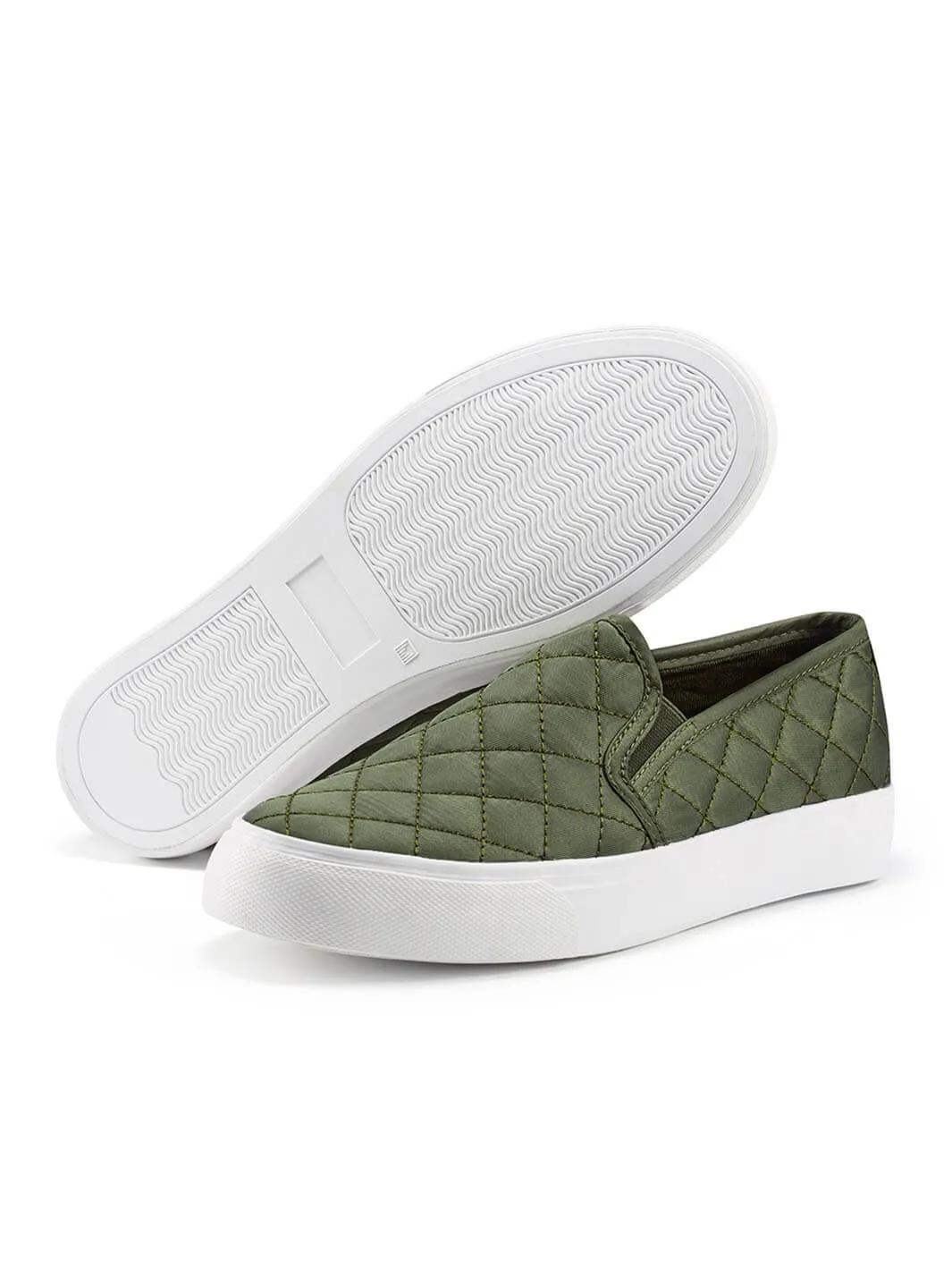 JENN ARDOR Women Diamond Slip-On Sneakers