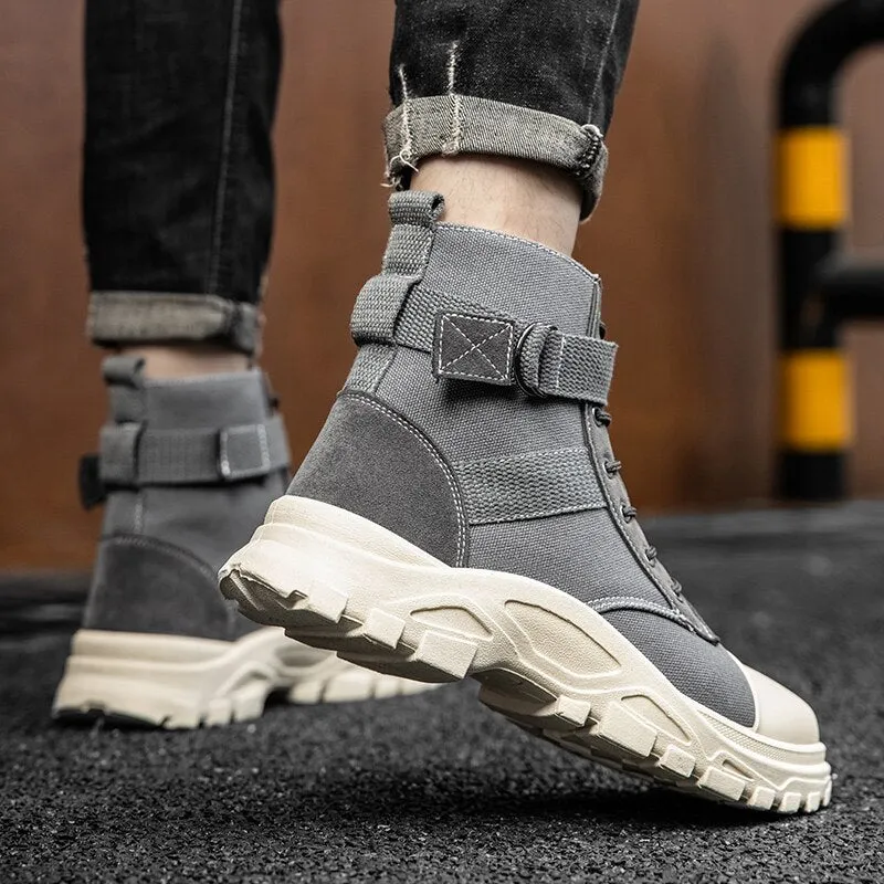 New Hommes Bottes Anti-Skidding Leather Shoes Men Popular Comfy Winter Autumn Men Shoe Slip-on Martin Boots Durable Outsole