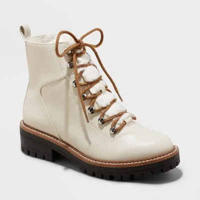 New - Women's Leighton Winter Boots - A New Day Off-White 12