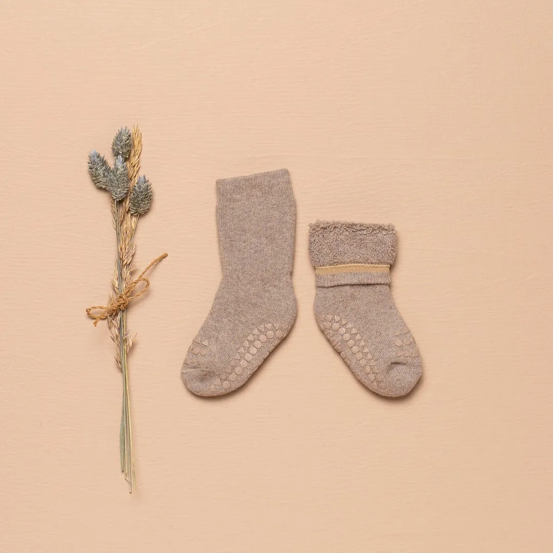 Non-Slip Grip Socks - Organic terry cotton - Misty Plum