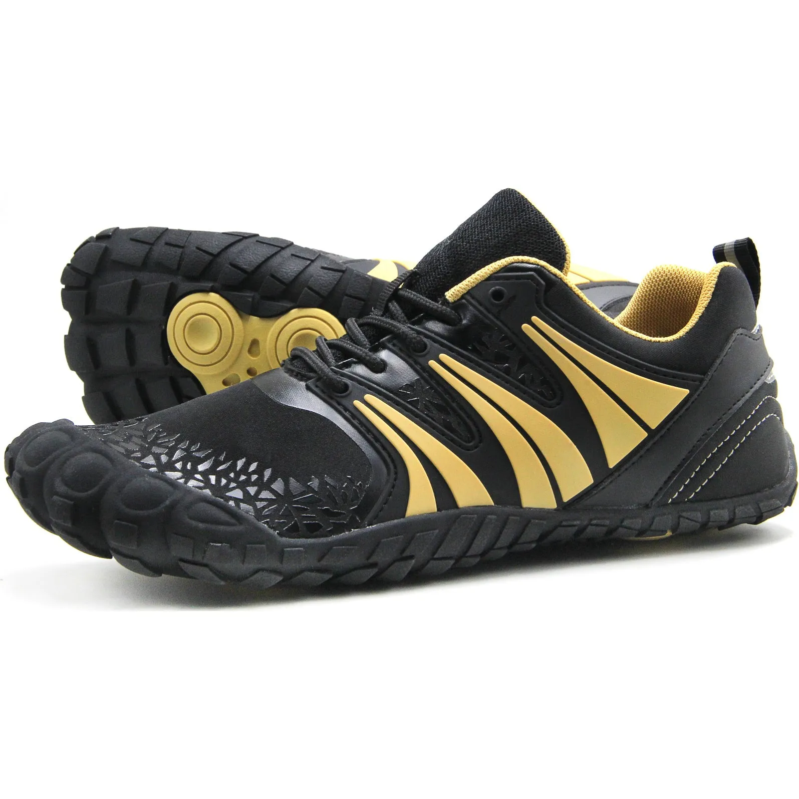 Oranginer Men's Barefoot Minimalist Cross Training Shoes OB1 - Black/Gold