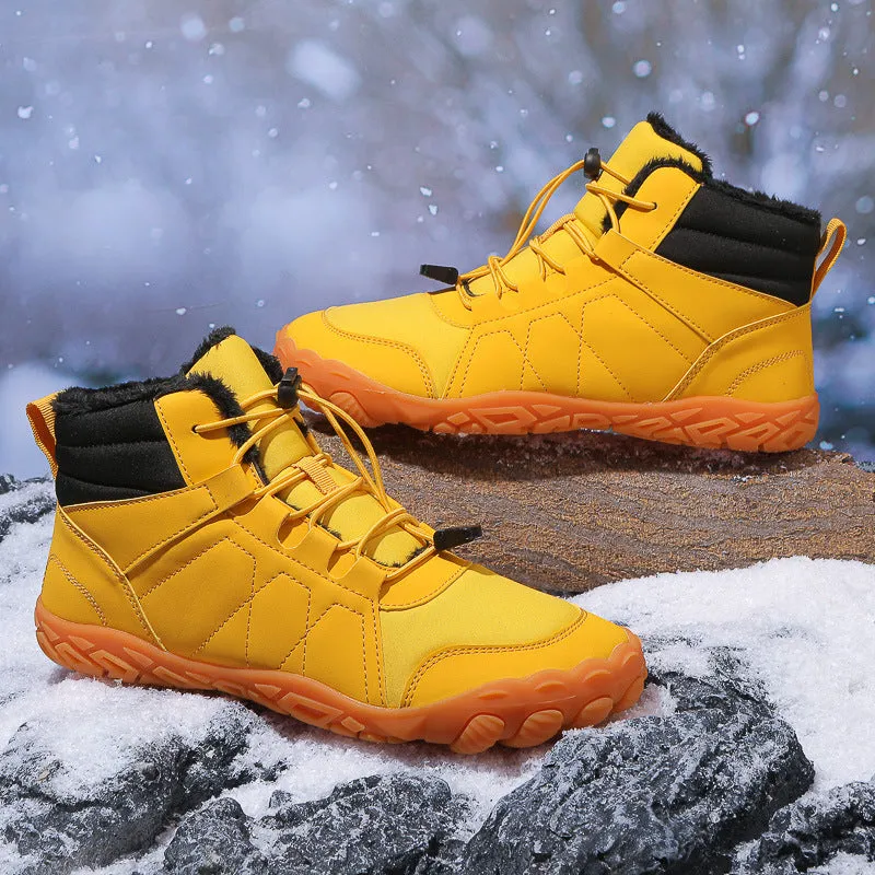 Outdoor Thickened Cotton Shoes Snow Boots Non-slip & Waterproof Winter Barefoot Shoe (Unisex)