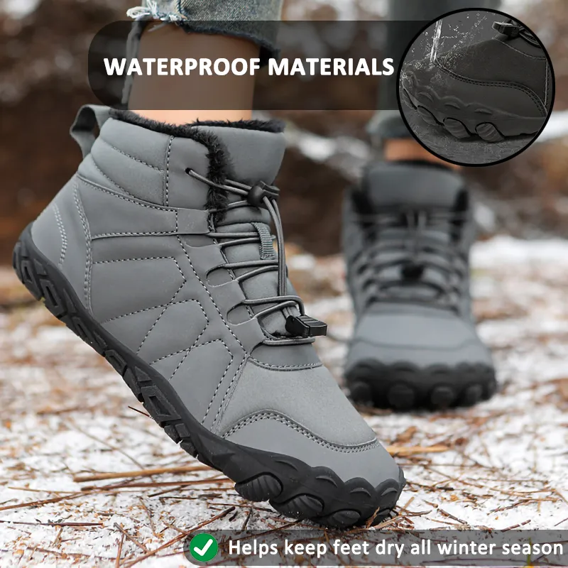 Outdoor Thickened Cotton Shoes Snow Boots Non-slip & Waterproof Winter Barefoot Shoe (Unisex)