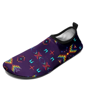 Rainy Chief Rainbow Dark Purple Kid's Sockamoccs Slip On Shoes