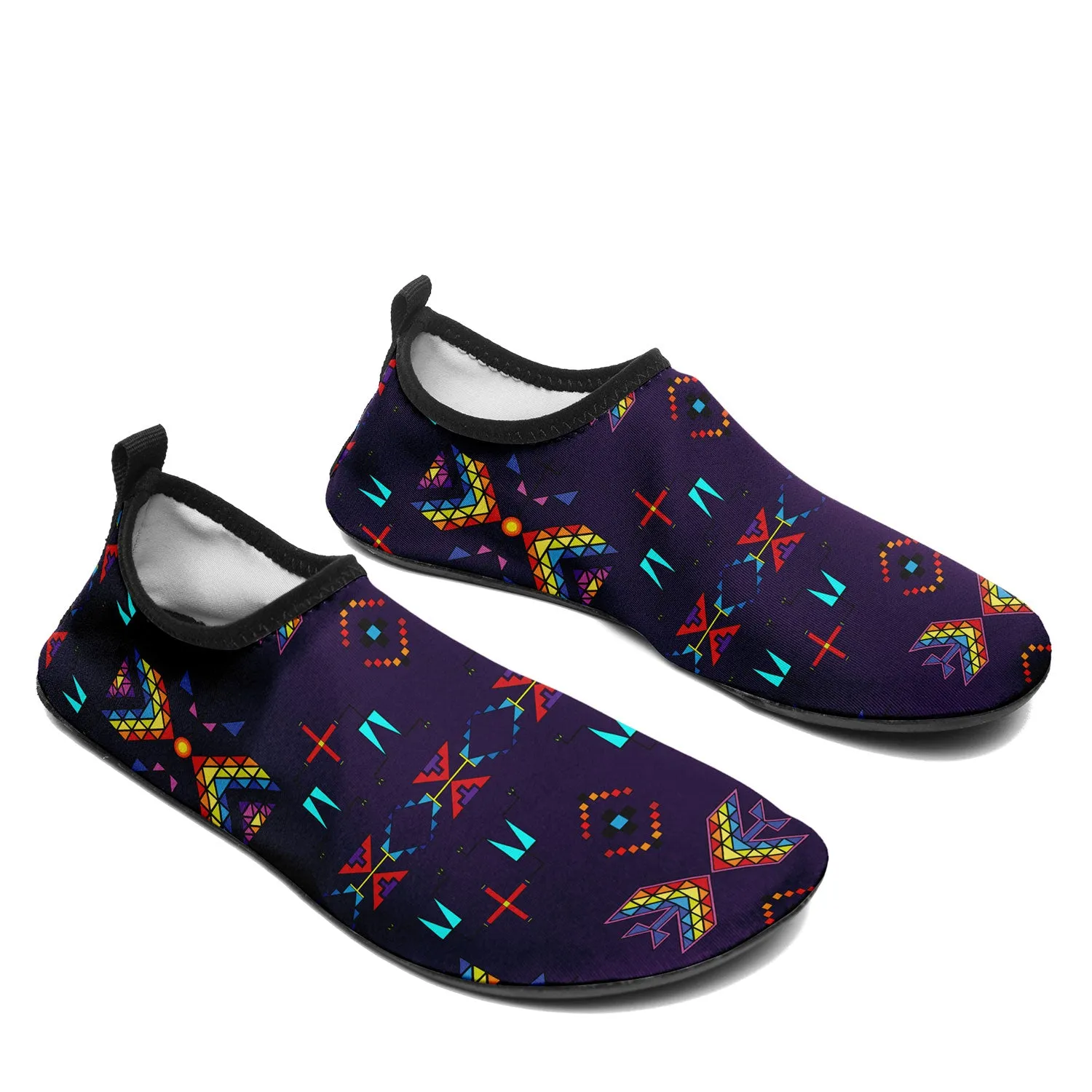 Rainy Chief Rainbow Dark Purple Kid's Sockamoccs Slip On Shoes