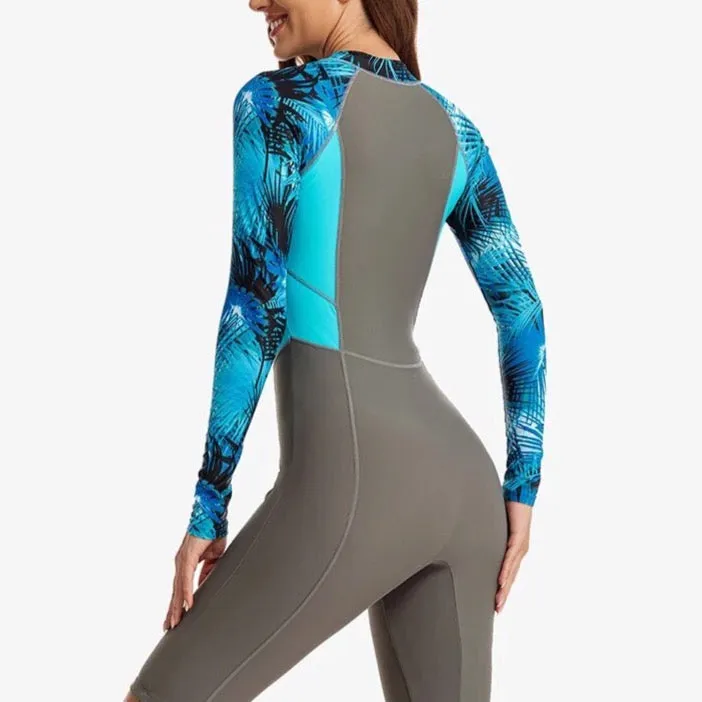 Scuba Long Sleeve Rashguard One Piece Women Bathing Swimsuit Women Beach