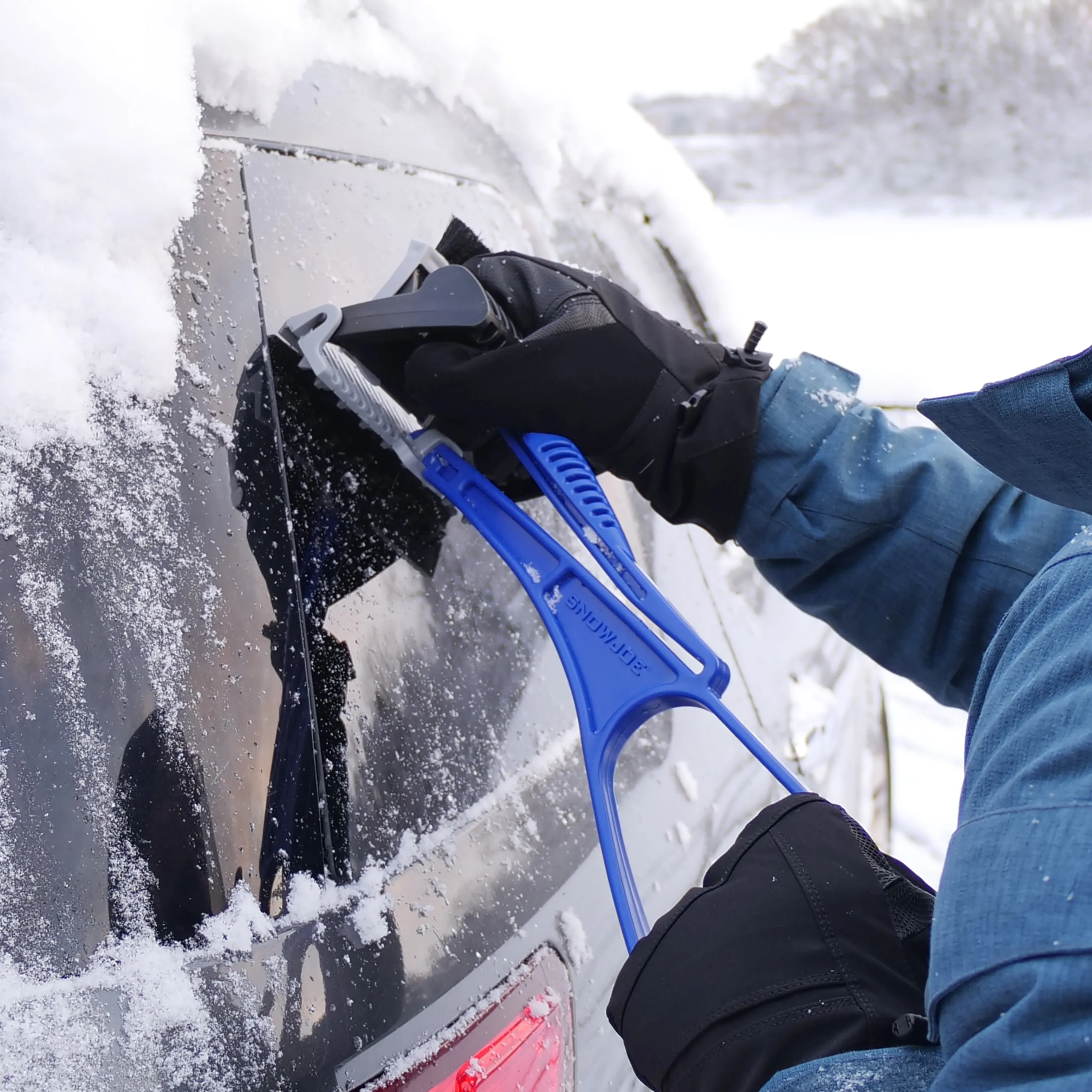 Snow Joe SJEG-DZ-PRO IceDozer Ice & Snow Scraper | Ice Breaking Teeth | Bristle Brush Attachment