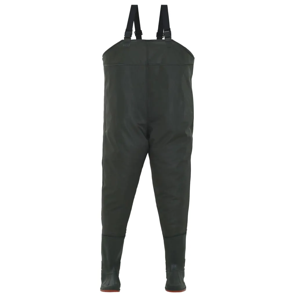 vidaXL Wading Pants with Boots Green Size 45