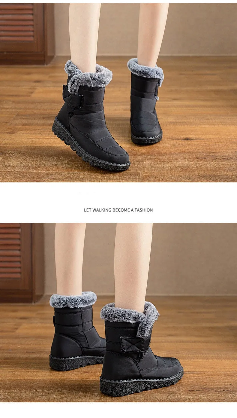 Women's Winter Snow Boots with Warm Lining Comfortable Non-slip Ankle boots Waterproof Outdoor Walking Platform Shoes