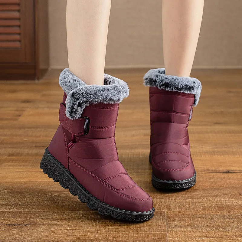 Women's Winter Snow Boots with Warm Lining Comfortable Non-slip Ankle boots Waterproof Outdoor Walking Platform Shoes