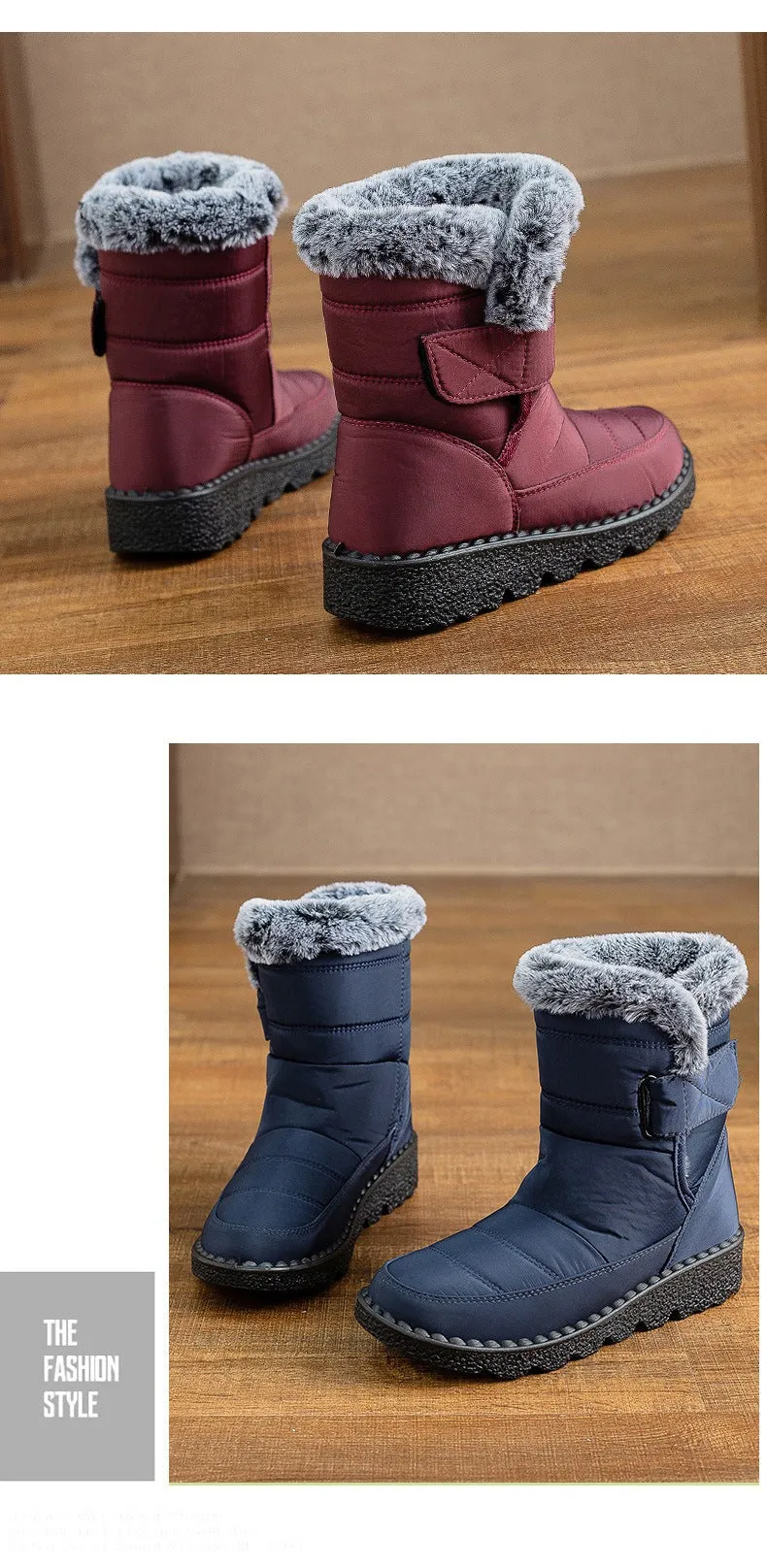 Women's Winter Snow Boots with Warm Lining Comfortable Non-slip Ankle boots Waterproof Outdoor Walking Platform Shoes