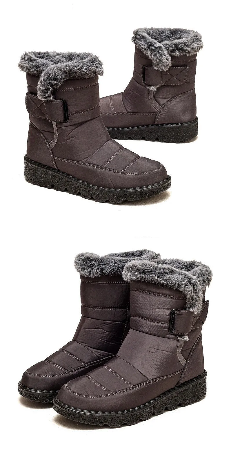 Women's Winter Snow Boots with Warm Lining Comfortable Non-slip Ankle boots Waterproof Outdoor Walking Platform Shoes