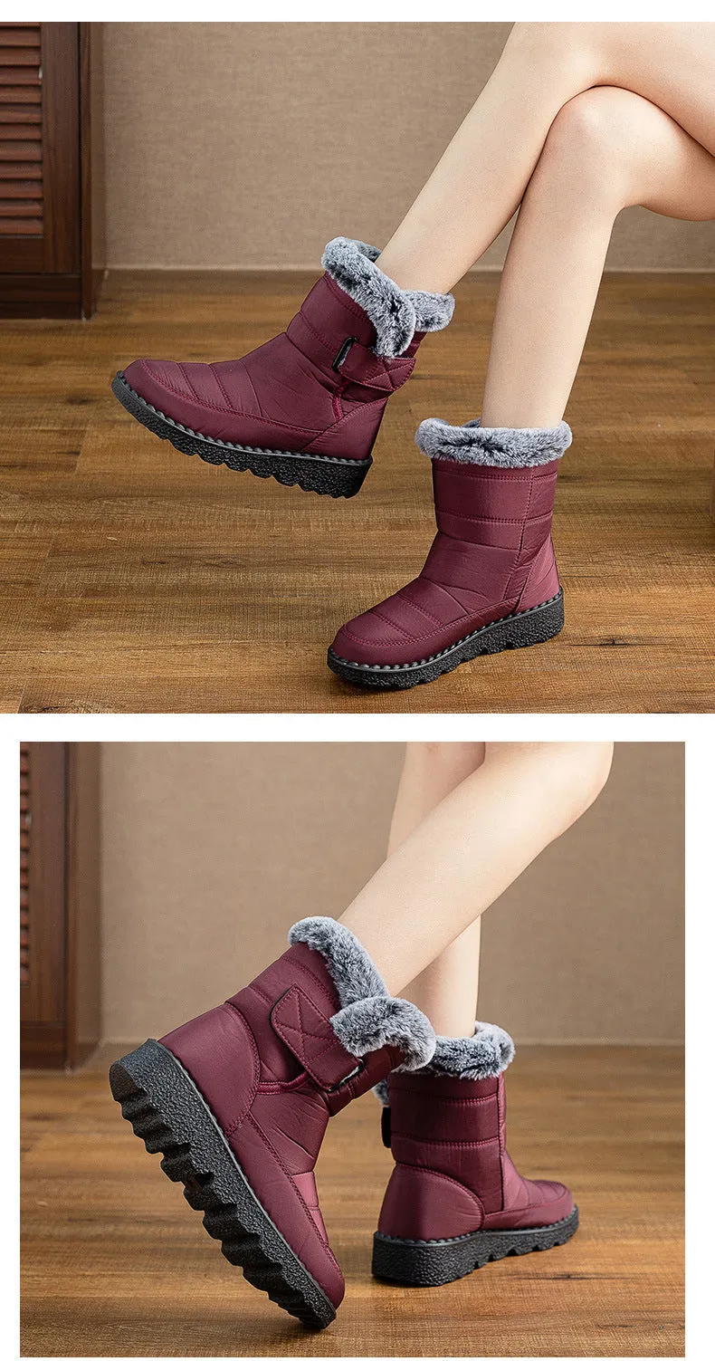 Women's Winter Snow Boots with Warm Lining Comfortable Non-slip Ankle boots Waterproof Outdoor Walking Platform Shoes