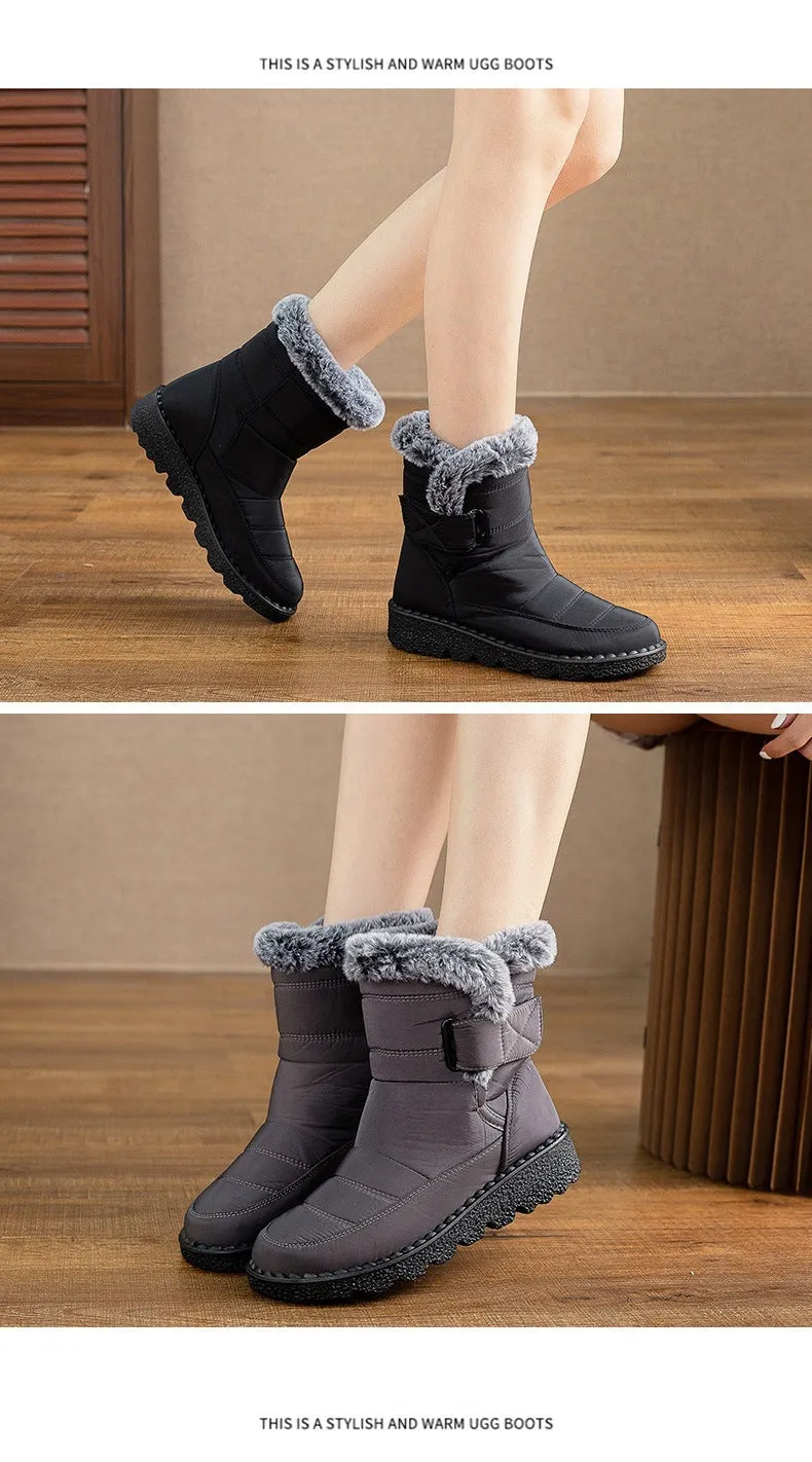 Women's Winter Snow Boots with Warm Lining Comfortable Non-slip Ankle boots Waterproof Outdoor Walking Platform Shoes