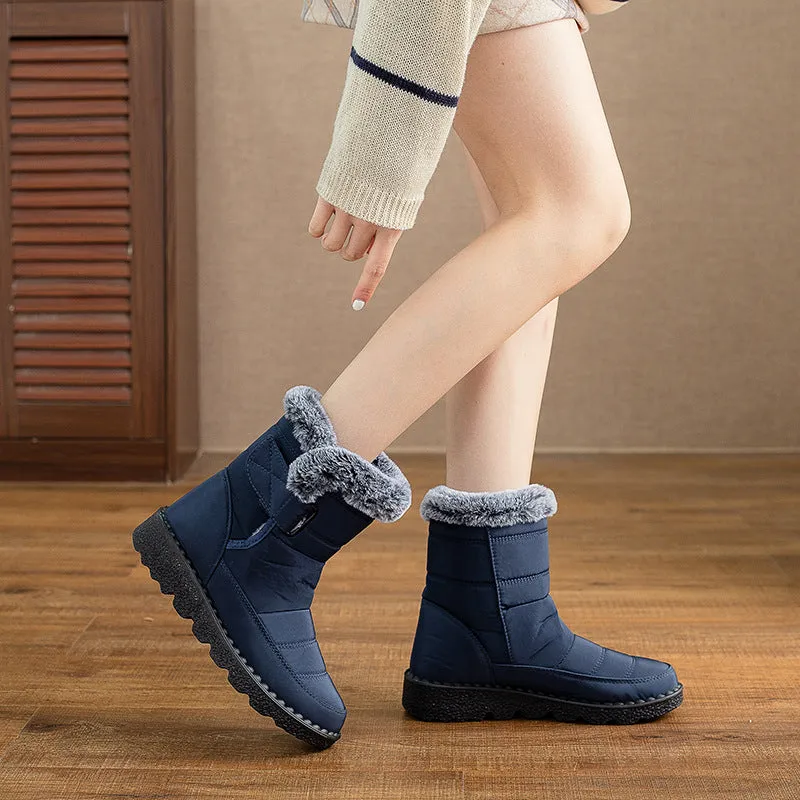 Women's Winter Snow Boots with Warm Lining Comfortable Non-slip Ankle boots Waterproof Outdoor Walking Platform Shoes